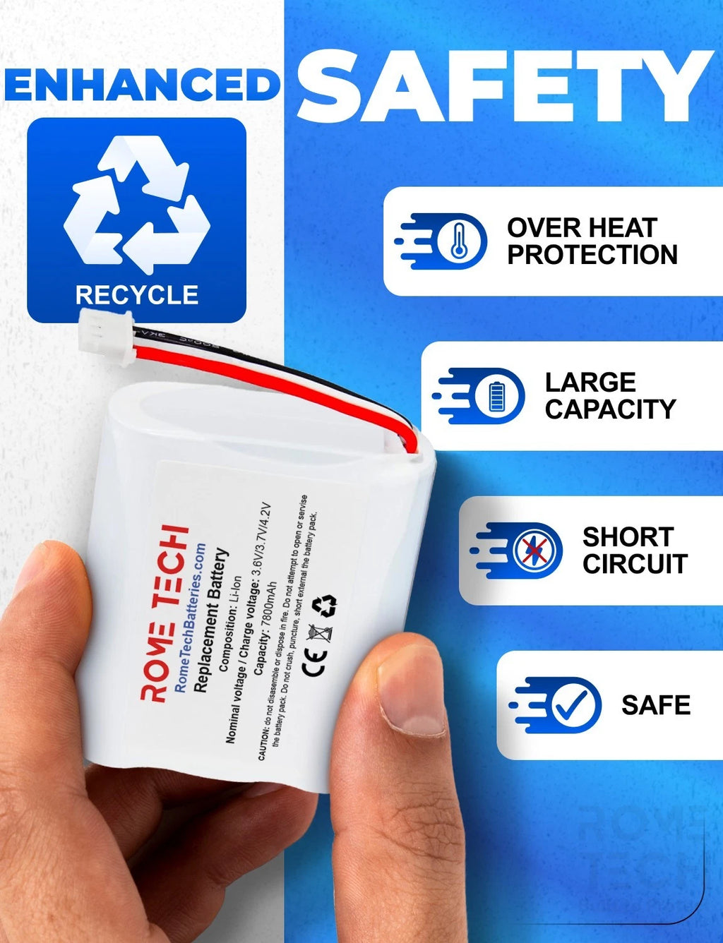 Battery For ADT Command 7" Smart Touchscreen Control Security Panel ADT7AIO-1