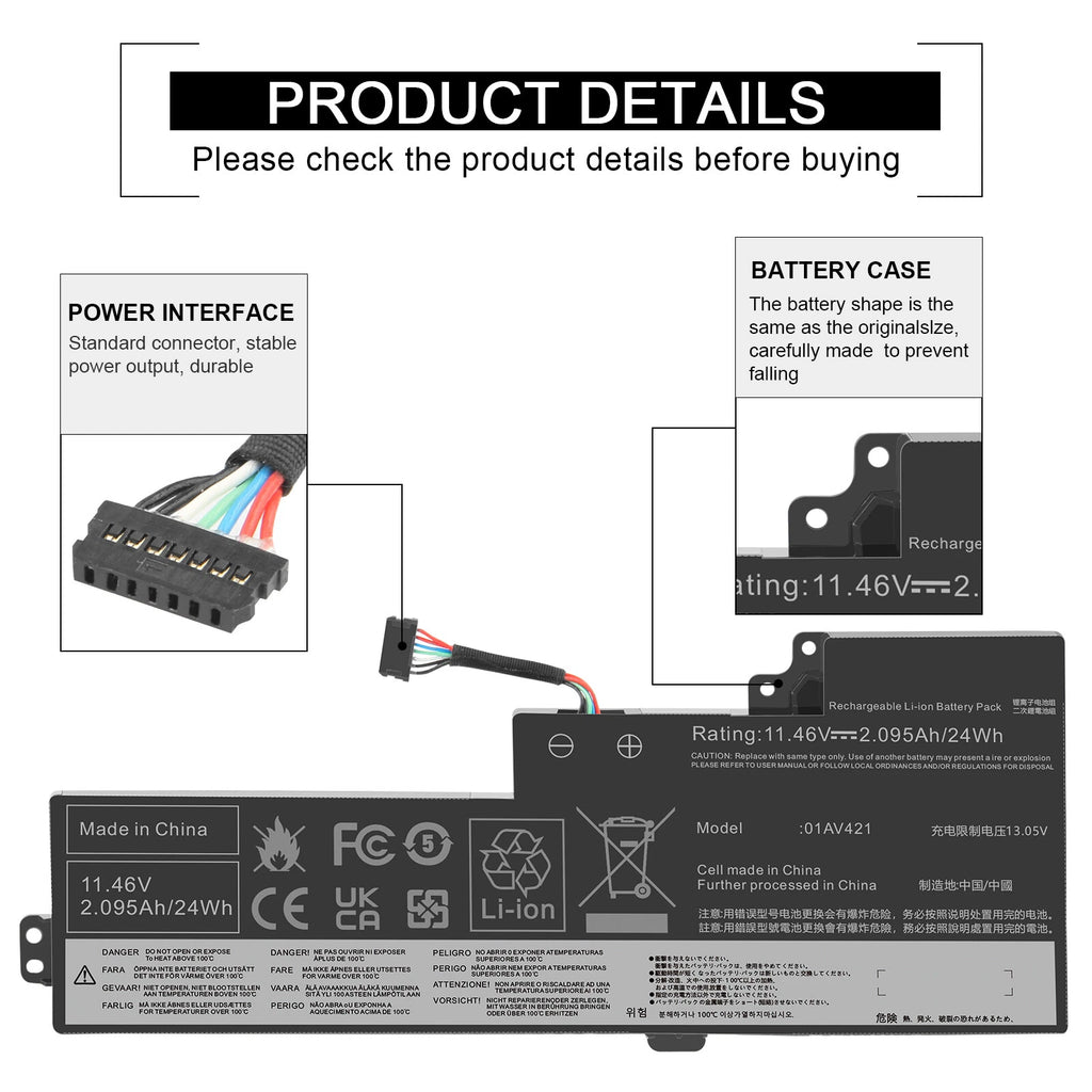 For Lenovo ThinkPad T470 T480 A475 A485 Battery 01AV489 01AV419 01AV420 01AV421