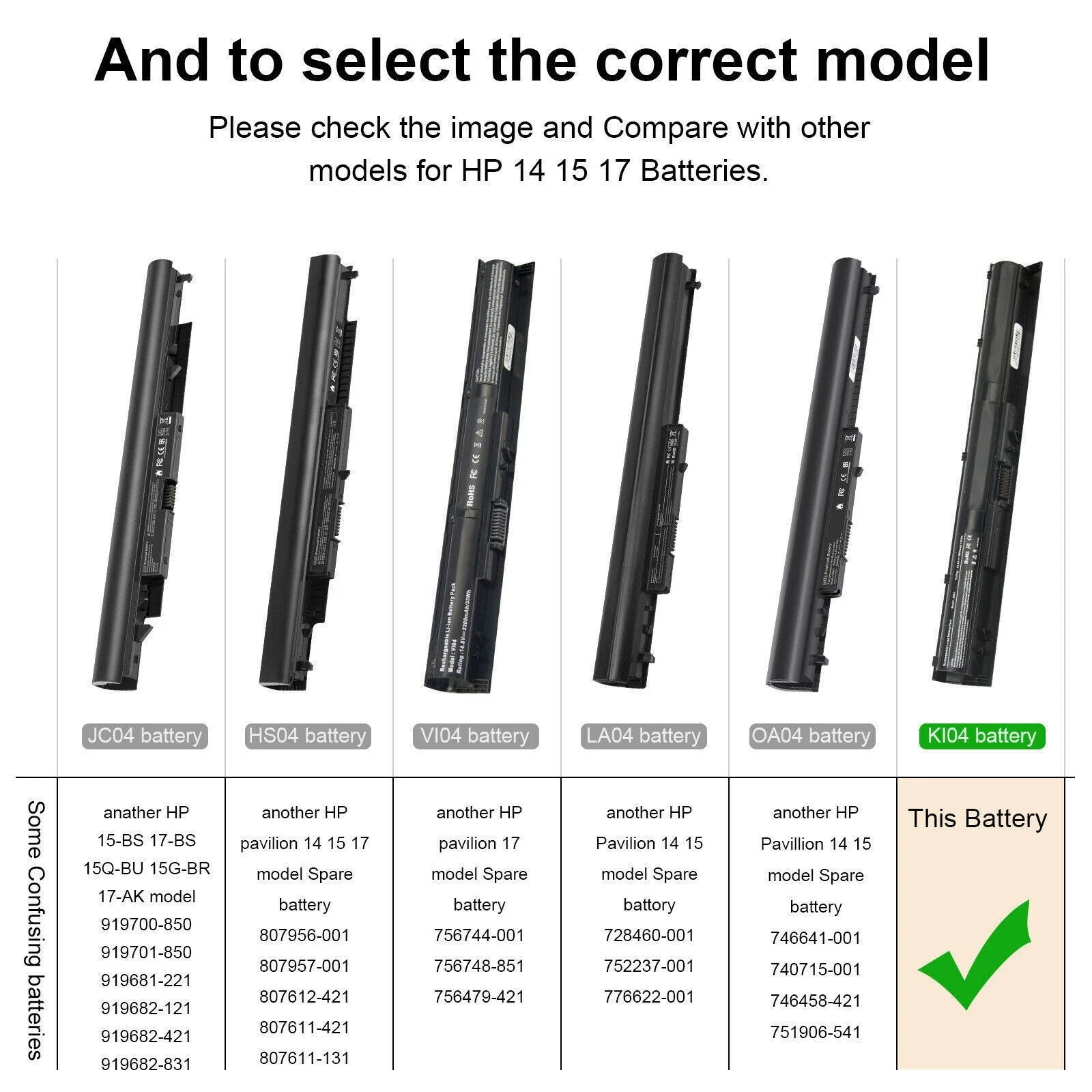 KI04 Laptop Battery for HP HSTNN-LB6S HSTNN-LB6R 800049-001 800010-421 TPN-Q158