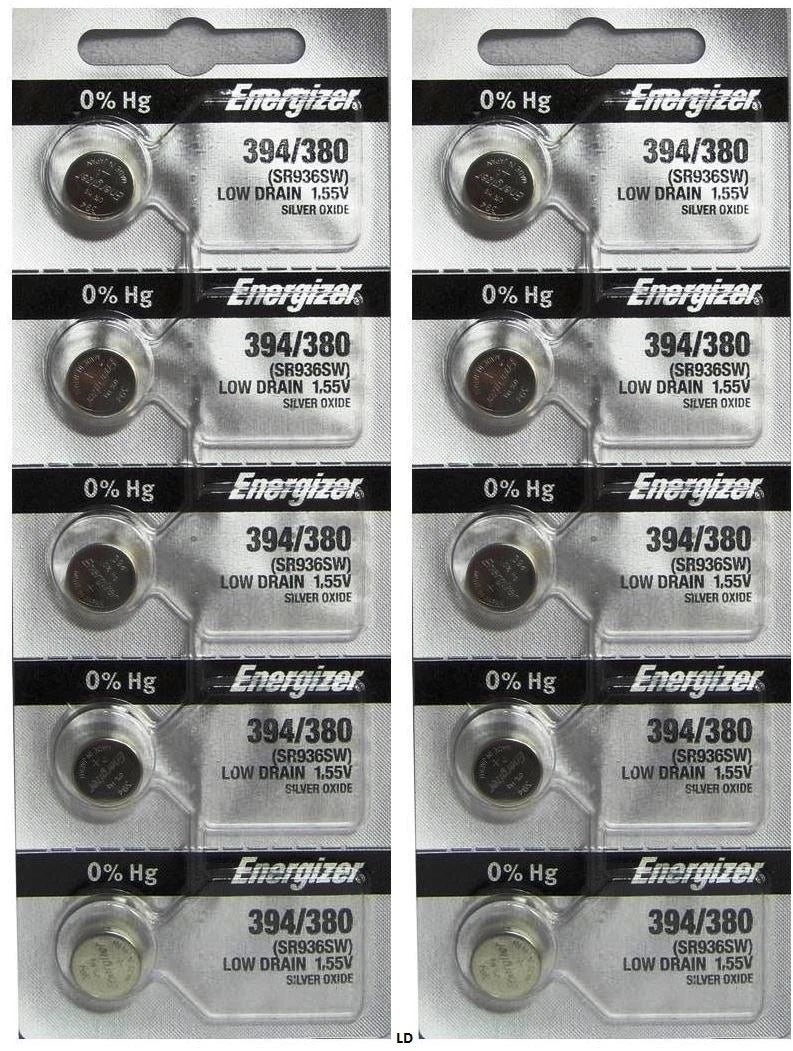 ENERGIZER 394 380 WATCH BATTERIES SR936SW Sealed Authorized Seller