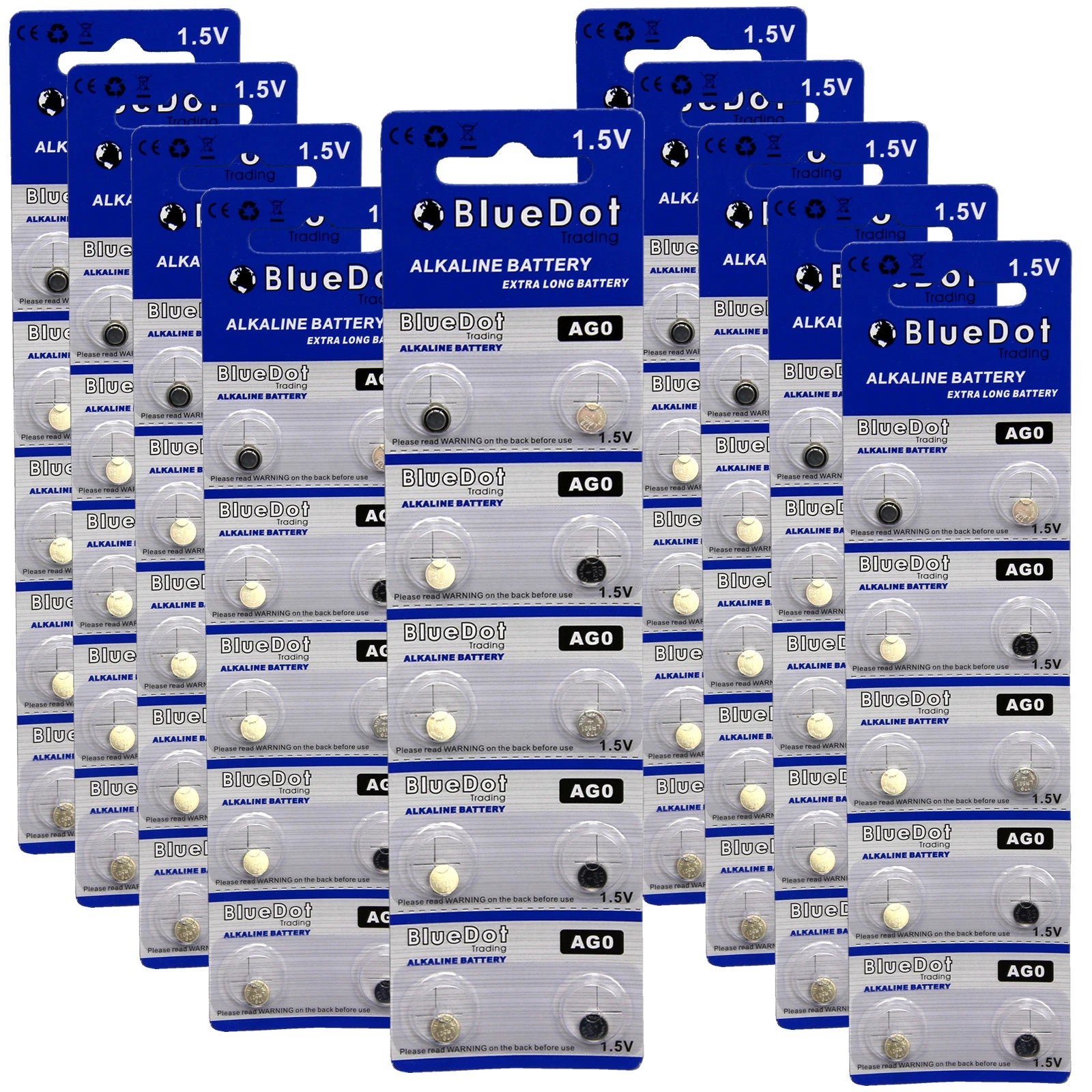 100pcs BlueDot AG0 379A SR521 379 AGO SR63 521 SR521SW Alkaline Watch Battery US
