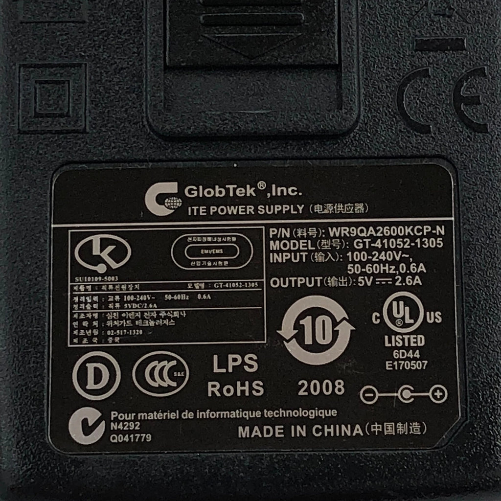 NEW Original Globtek 13W AC Power Adapter GT-41052-1305 Charger WR9QA2600KCP-N