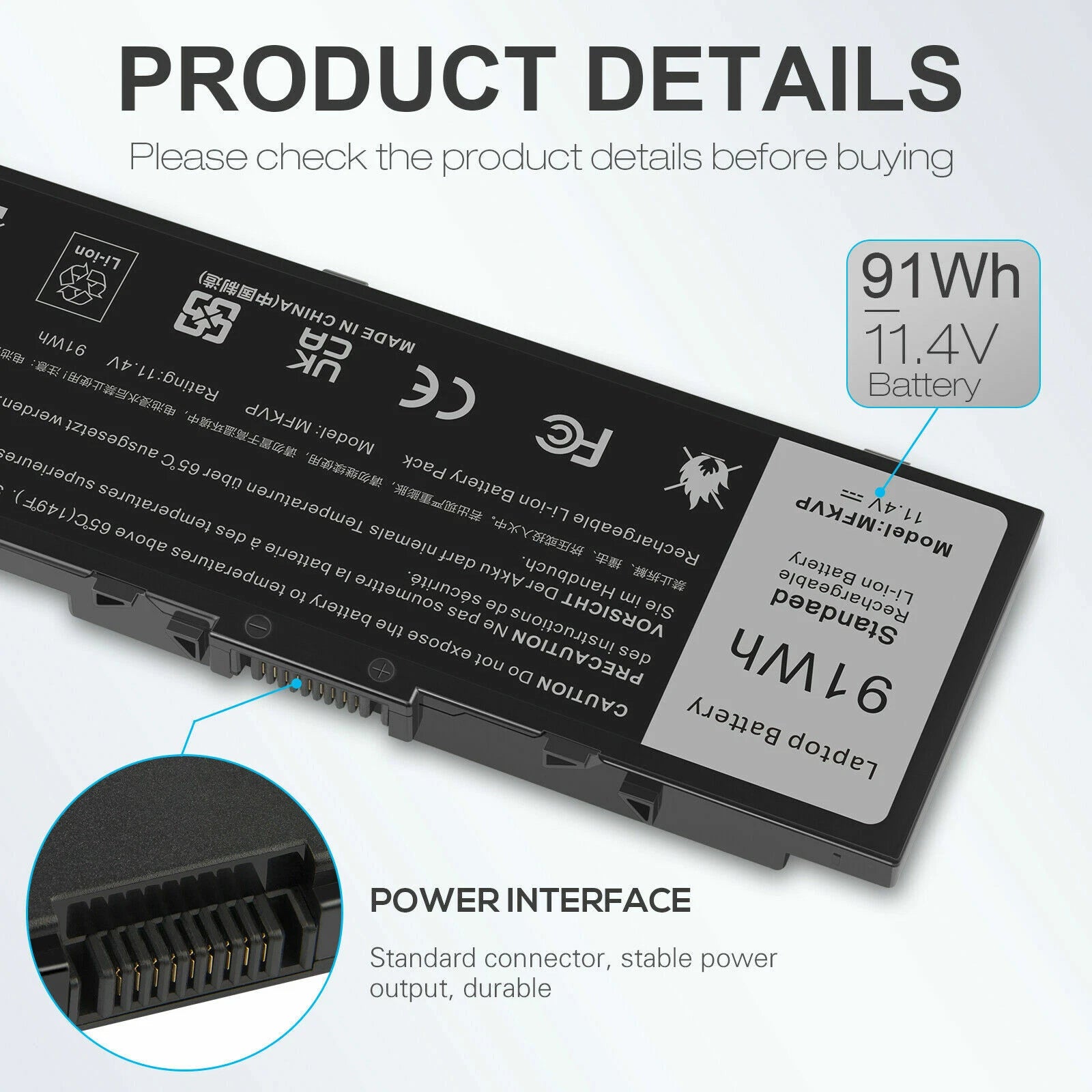 ?MFKVP Battery For Dell Precision 15 7510 7520 17 7710 7720 M7510 M7710 91Wh