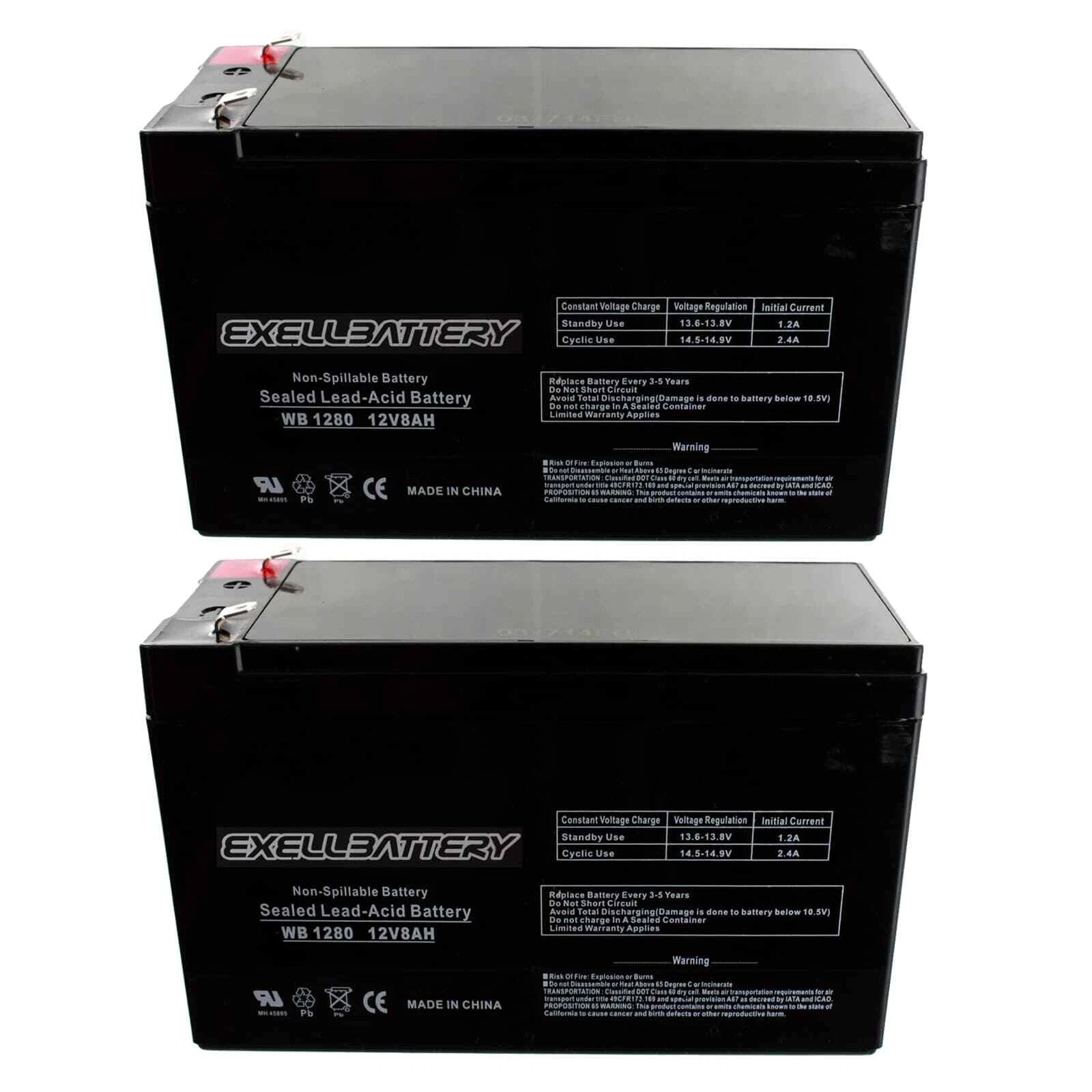 Two 12V 8Ah APC Back-UPS ES 650 UPS Battery : Compatible With UPG *PING*