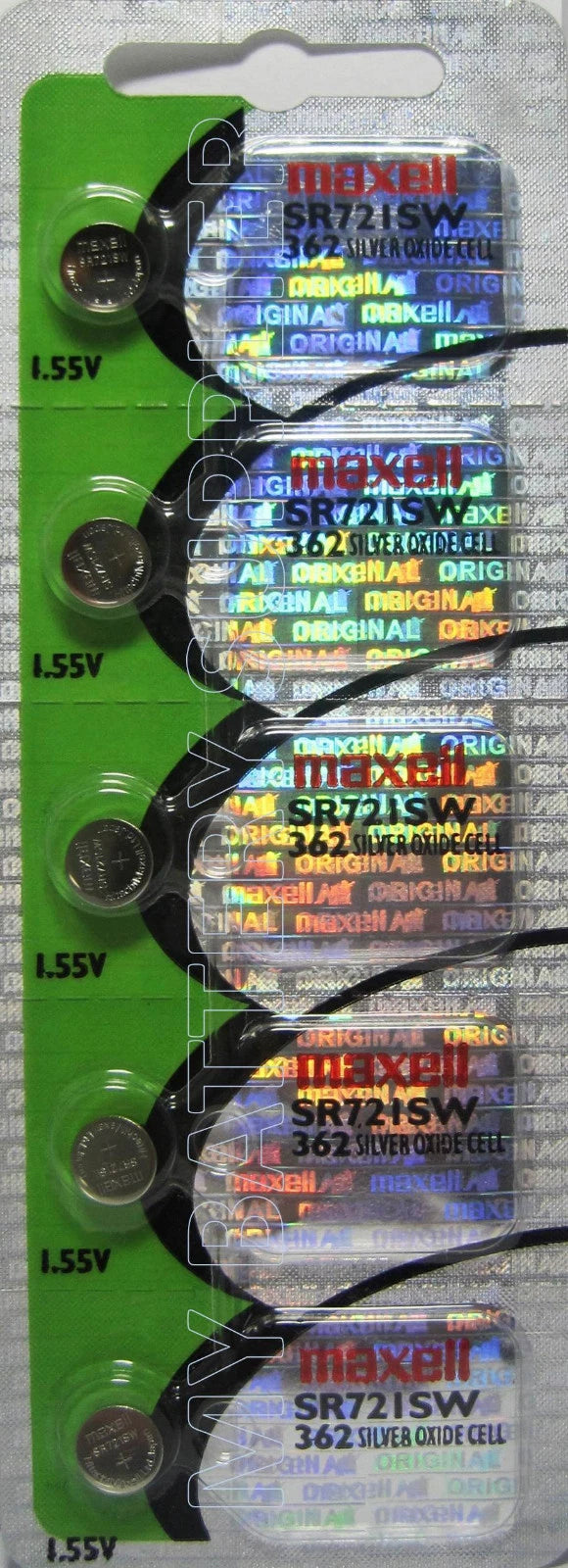 5 Maxell 362 - SR721SW Button Cell Batteries