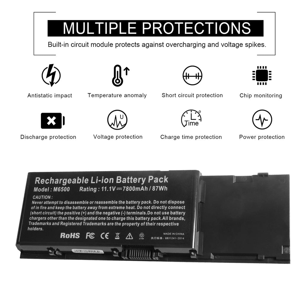 M6500 Laptop Battery for Dell Precision M2400 M4400 M6400 KR854 8M039 DW842 PC