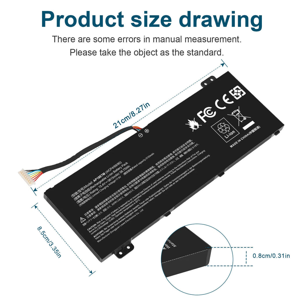 AP18E7M AP18E8M Battery For Acer Nitro 5 AN515-54 Predator Helios 300 PH315 FAST