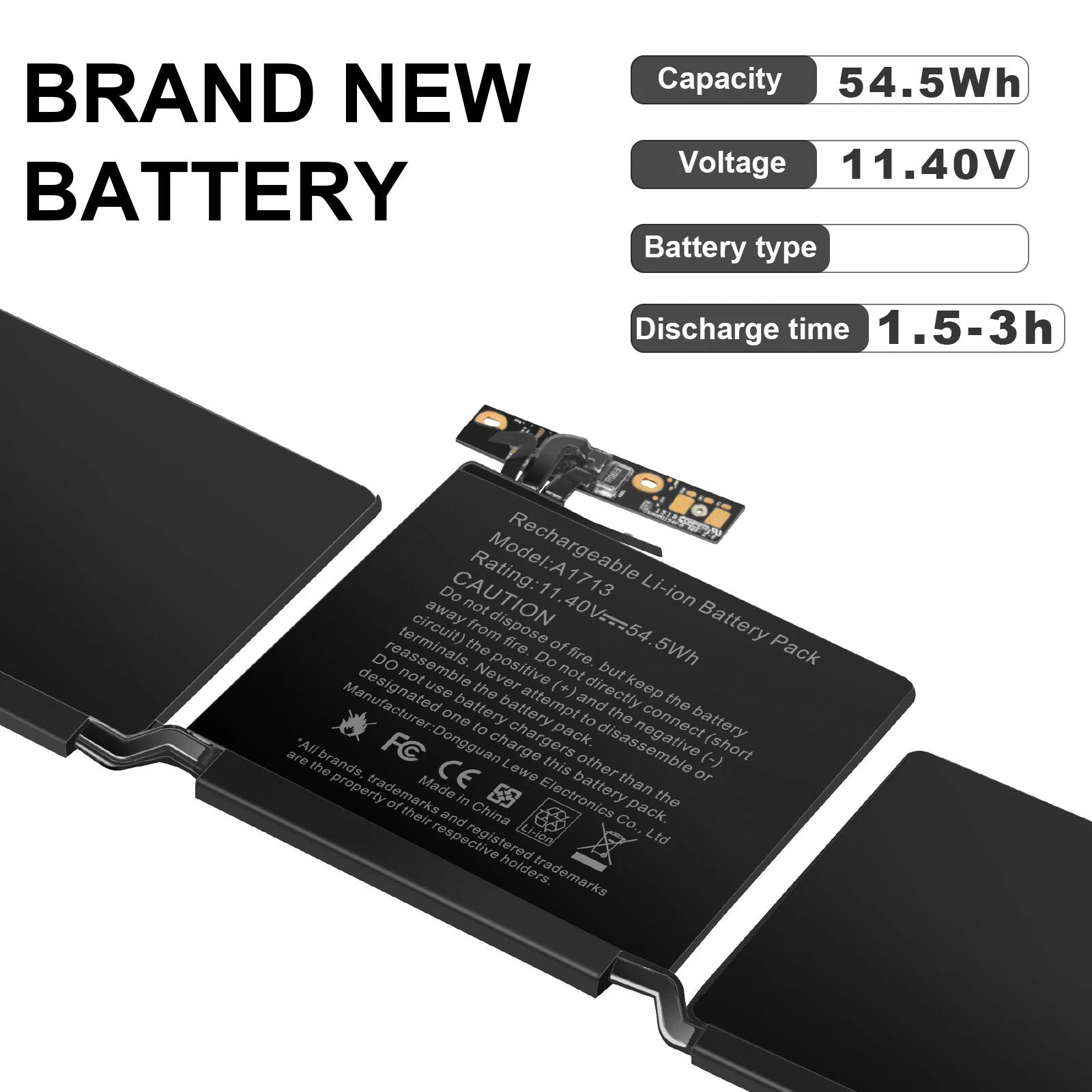 NEW A1713 Laptop Battery for Apple MacBook Pro 13 inch A1708 A1713 2016 2017