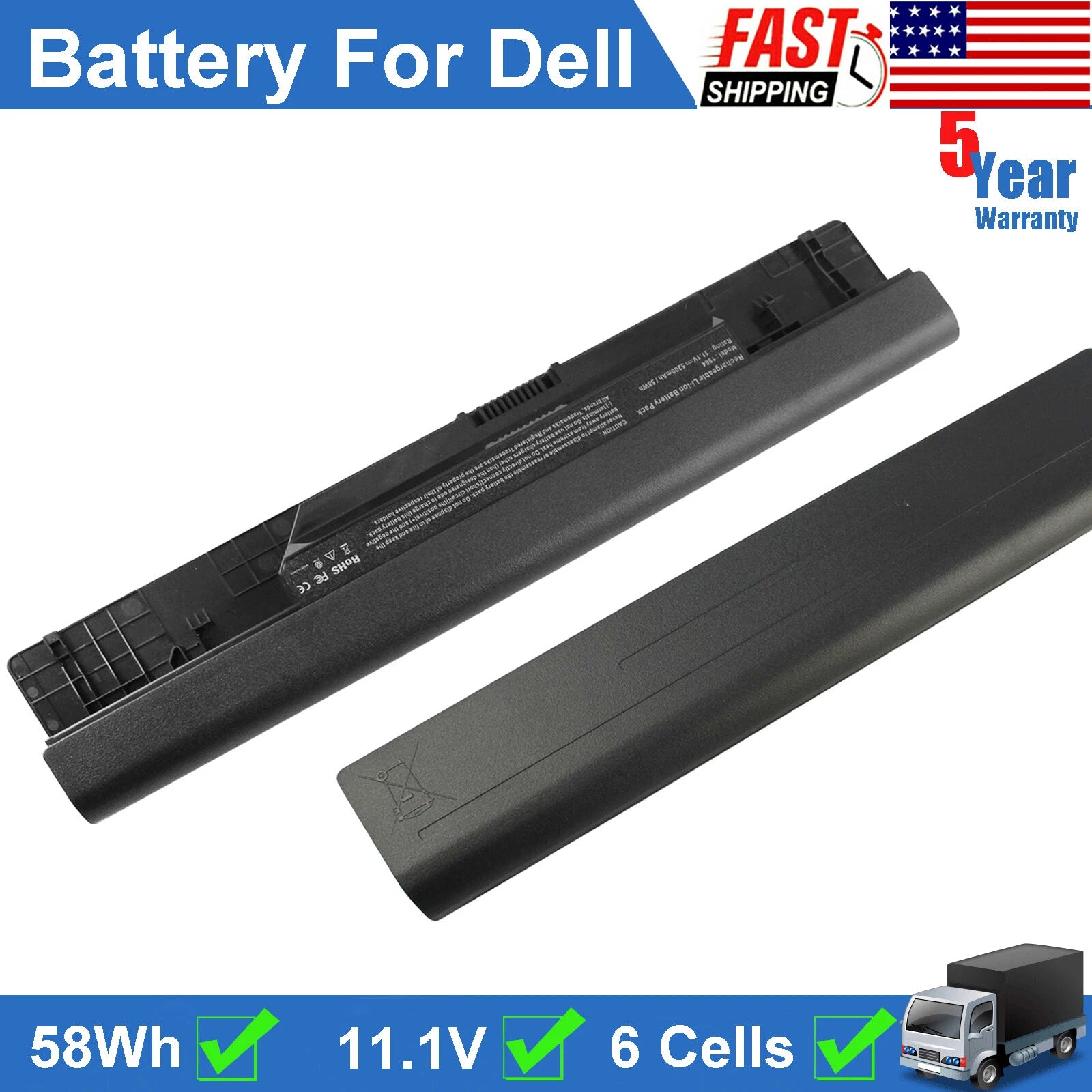 58Wh Laptop Battery For Dell Inspiron 1464 1564 1764 312-1021 FH4HR NKDWV JKVC5