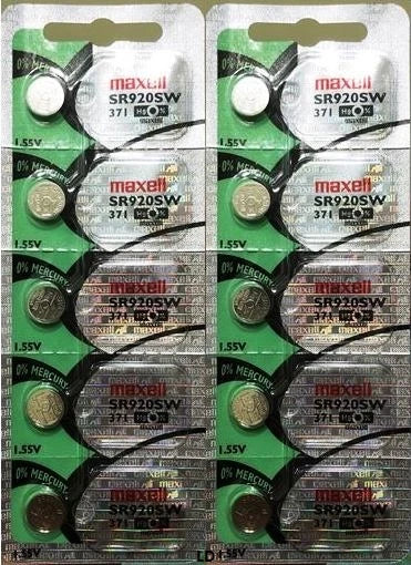 371 MAXELL WATCH BATTERIES (10 piece) SR920SW SR920 371 D370 NewAuthorizedSeller
