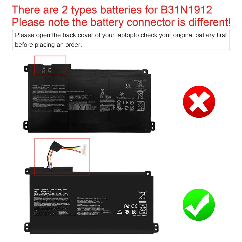 ?LOT BATTERY B31N1912 FOR ASUS VIVOBOOK 14 E410M E410MA E510M L410MA C31N1912 US