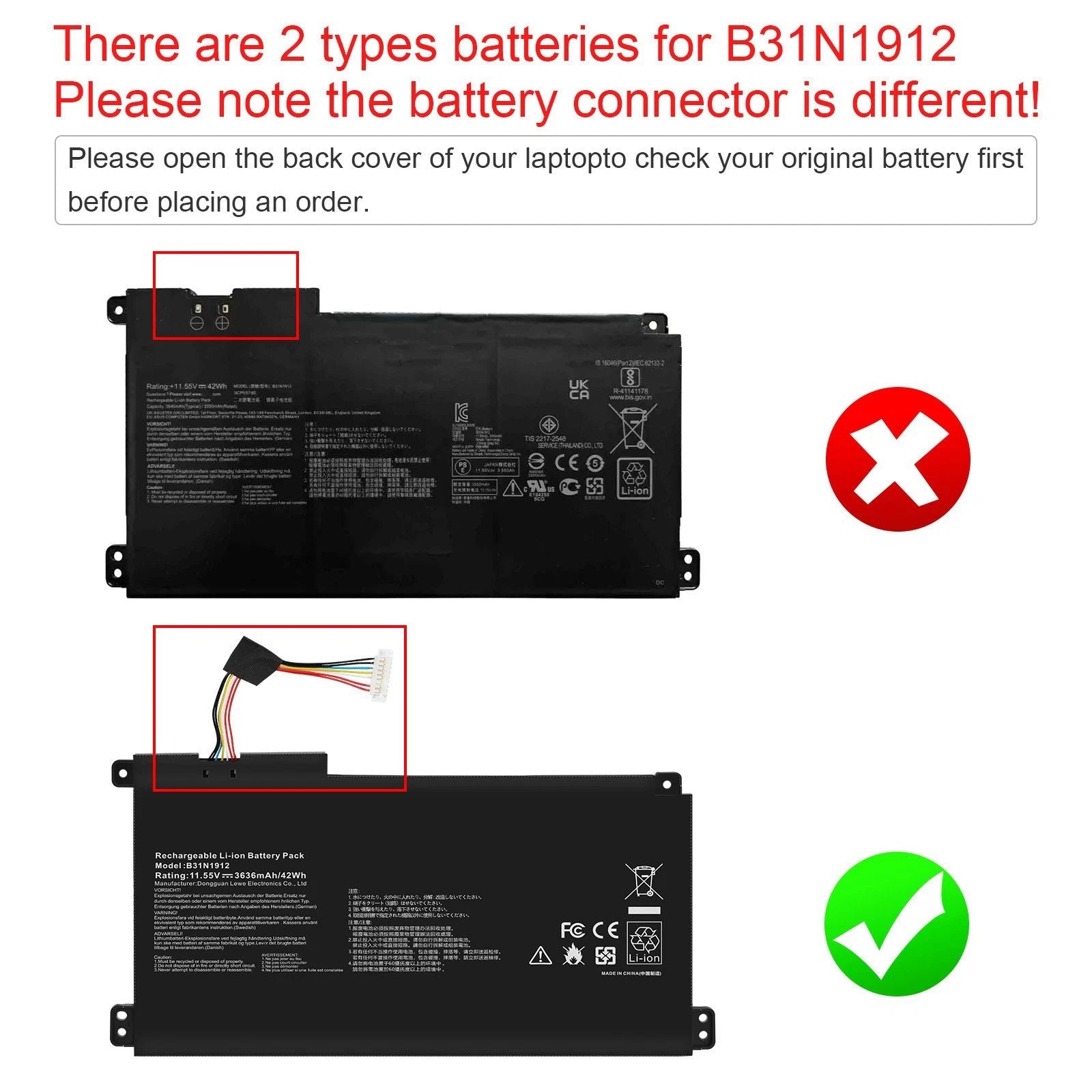 ?LOT BATTERY B31N1912 FOR ASUS VIVOBOOK 14 E410M E410MA E510M L410MA C31N1912 US