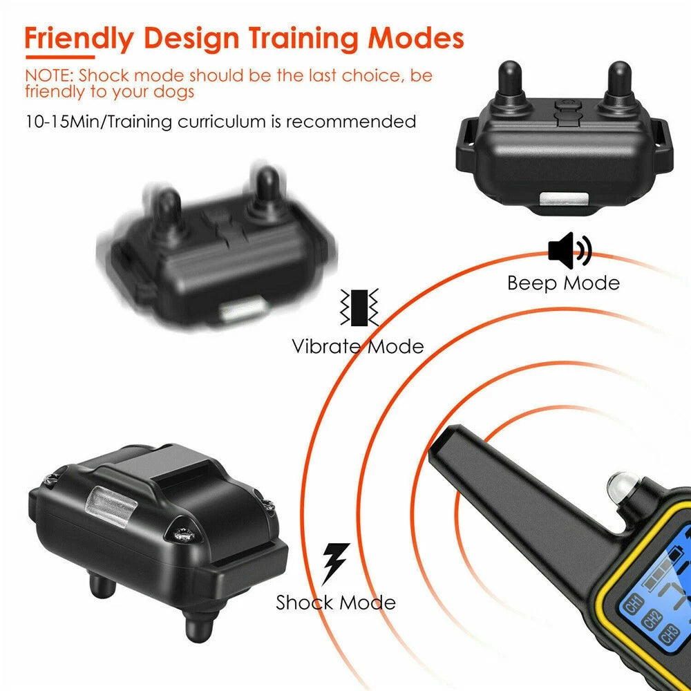 Waterproof Dog Training Electric Collar Rechargeable Remote Control 3000 FT