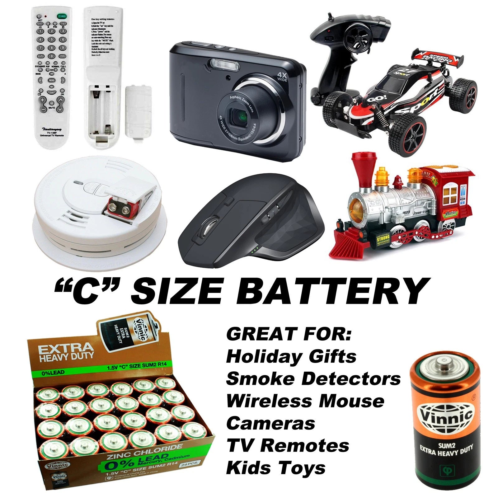 CHEAP 24pc C Size Batteries For Holiday Gifts, Toy Train Sets, RC Cars IN STOCK