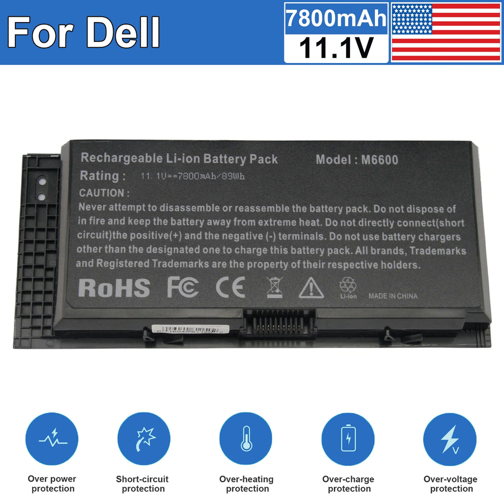 9 Cells M6600 Battery for Dell Precision M4600 M4700 M6700 FV993 FJJ4W 312-1354
