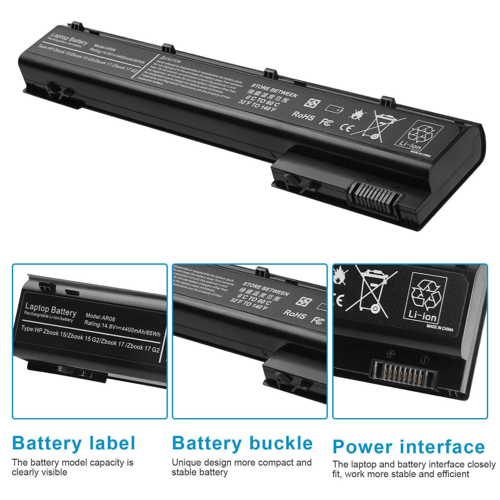 AR08XL Laptop Battery For HP ZBook 17 G1 G2 Series ZBook 15 Mobile Workstation