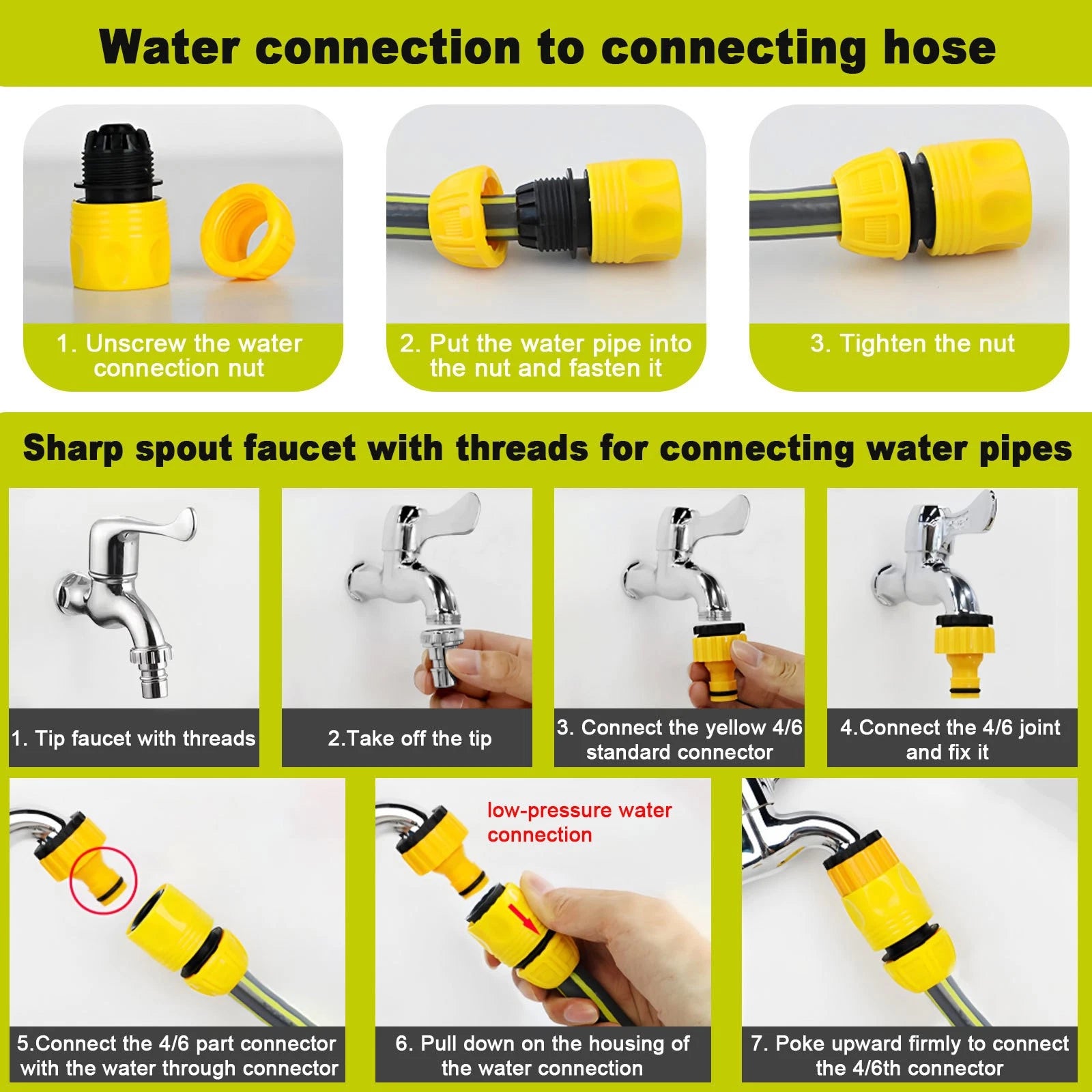 10M-50M PVC Garden Hose Pipe Reel Reinforced Anti-kink Outdoor Hosepipe Green