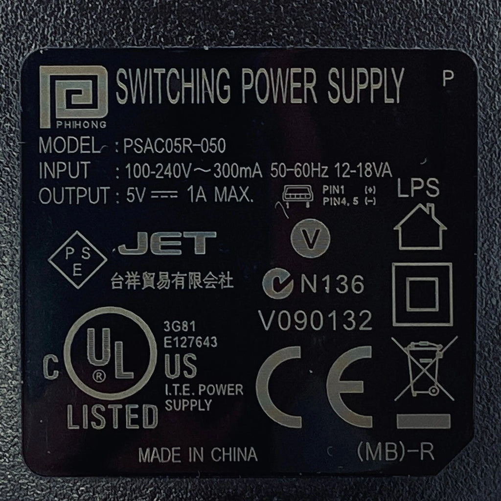 NEW Original Phihong AC Adapter PSAC05R-050 Charger 5V 1A 5W Mini-USB