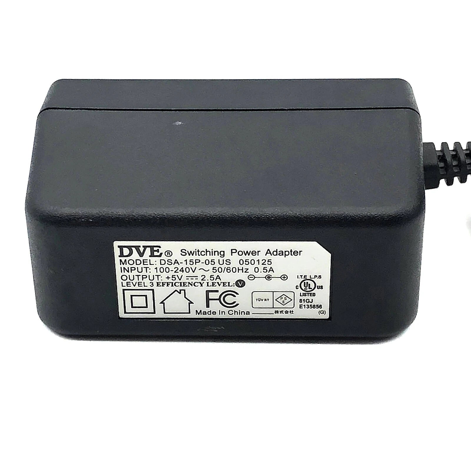 NEW Genuine 12.5W DVE Switching Power Supply 5V 2.5A DSA-15P-05 US 050125