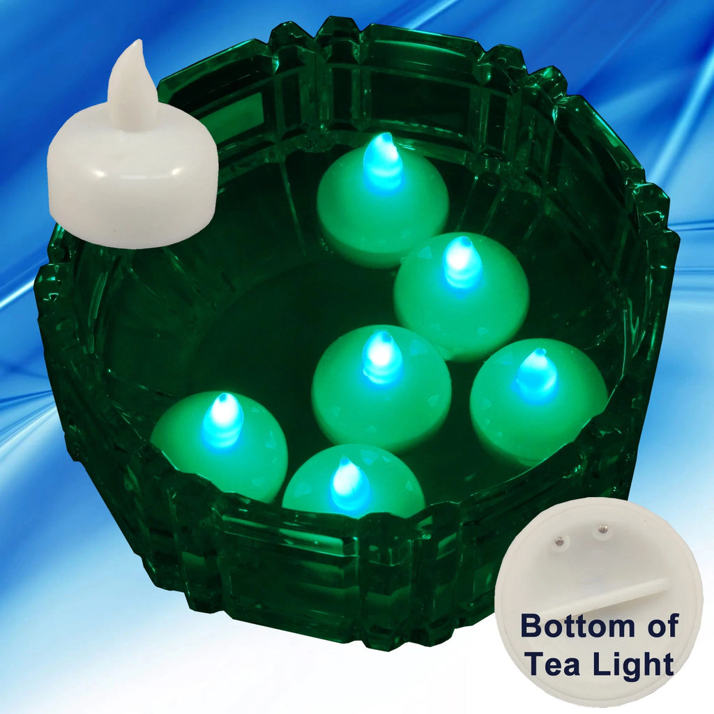 36 Flameless Floating LED tealight Candle Battery operated Green tea lights