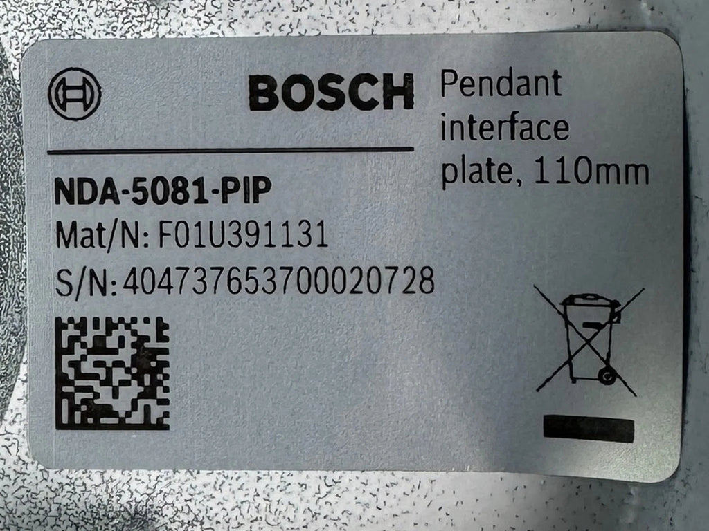 NEW Bosch NDA-5081-PIP Pendant interface plate 110mm/w F01U391131