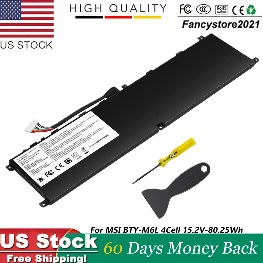 BTY-M6L LAPTOP BATTERY FOR MSI GS65 GS75 STEALTH 8SE 8SF 8SG 8RF 9SD CREATOR US