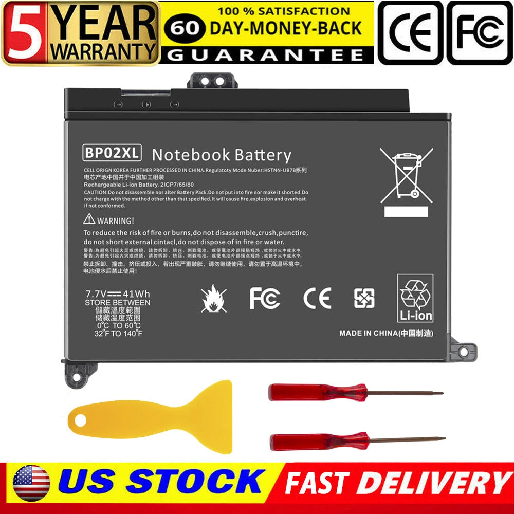 BP02XL Battery For HP Pavilion 849569-541 849909-850 849569-421 HSTNN-LB7H Fast