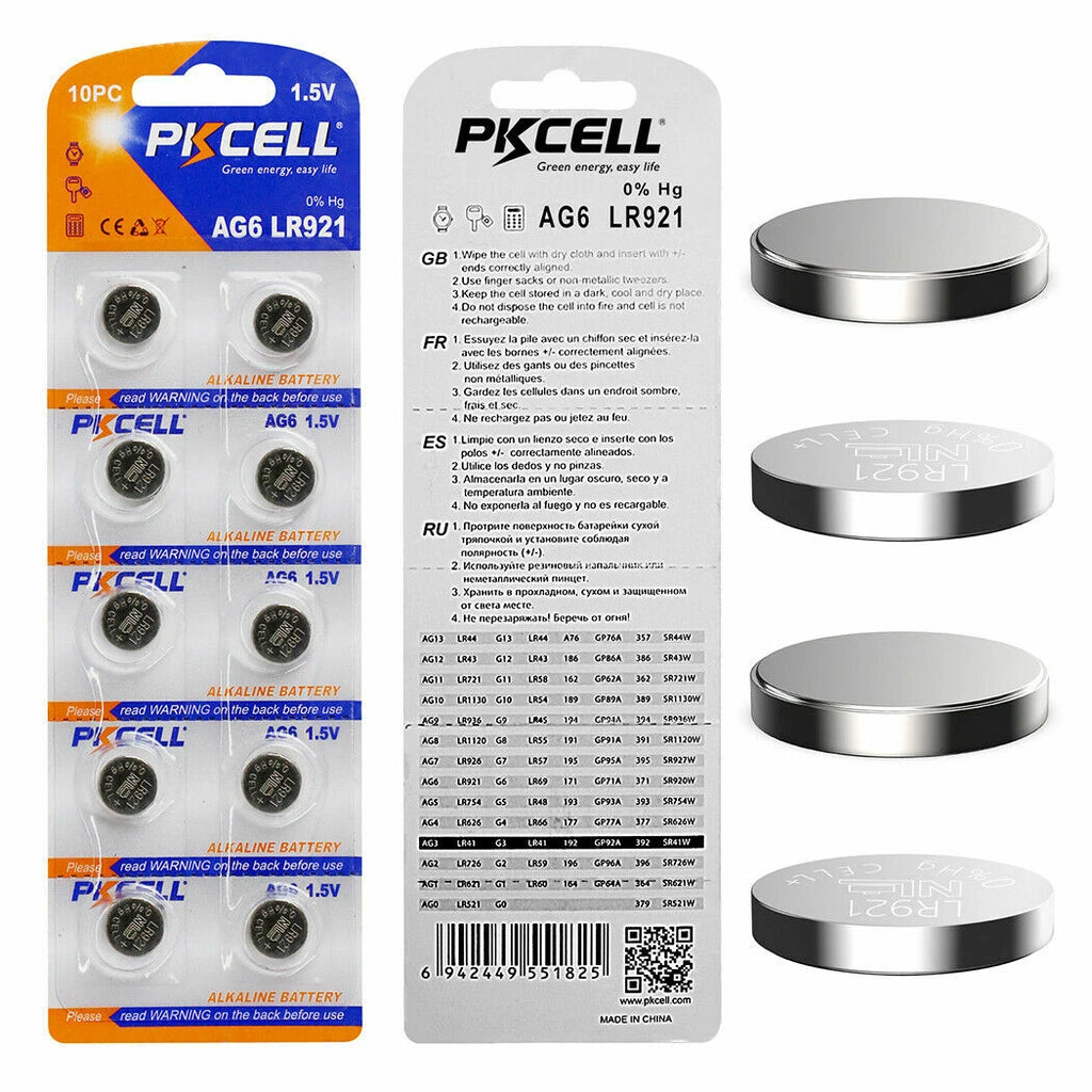 10X AG6 LR69 LR921 SR920W SR921 Alkaline 371 370 Watch Battery Button Cell