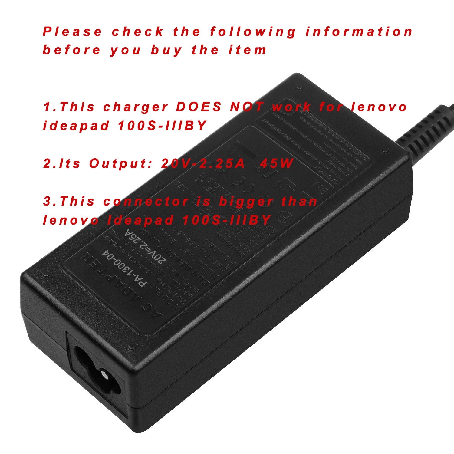 AC Adapter Charger for Lenovo ideapad 120 310 330 330S 320 320S 520S 530S 45W