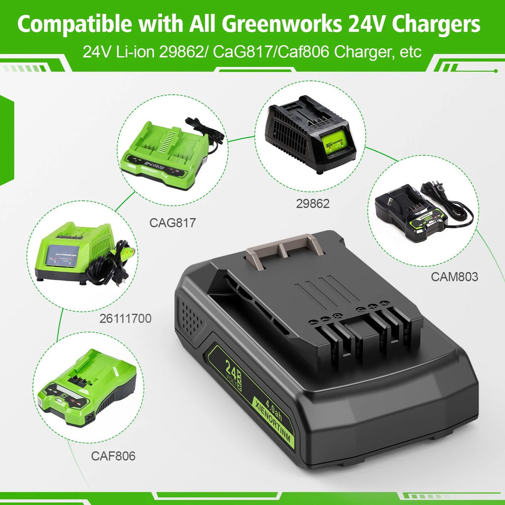 XIENORTINM 24v battery 4.0Ah for greenworks