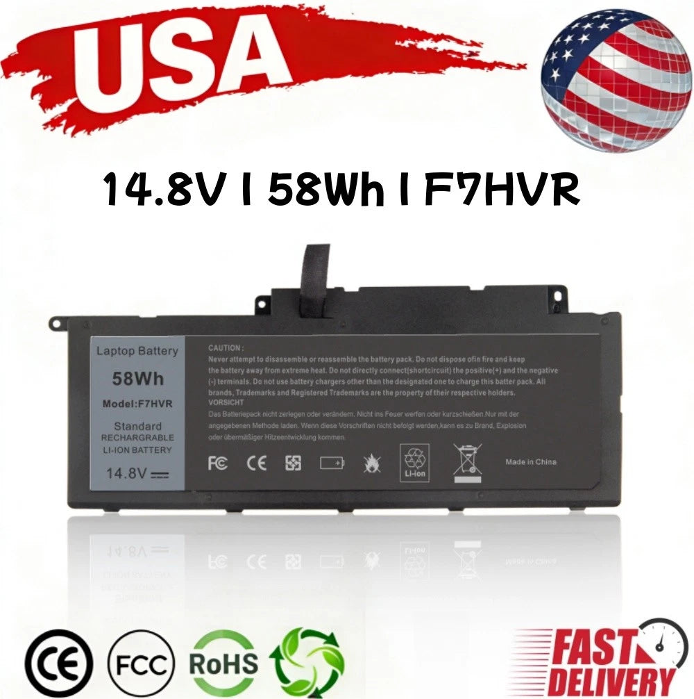 F7HVR Battery for Dell Inspiron 15 7537 17 7737 062VNH G4YJM T2T3J Laptop 58wh
