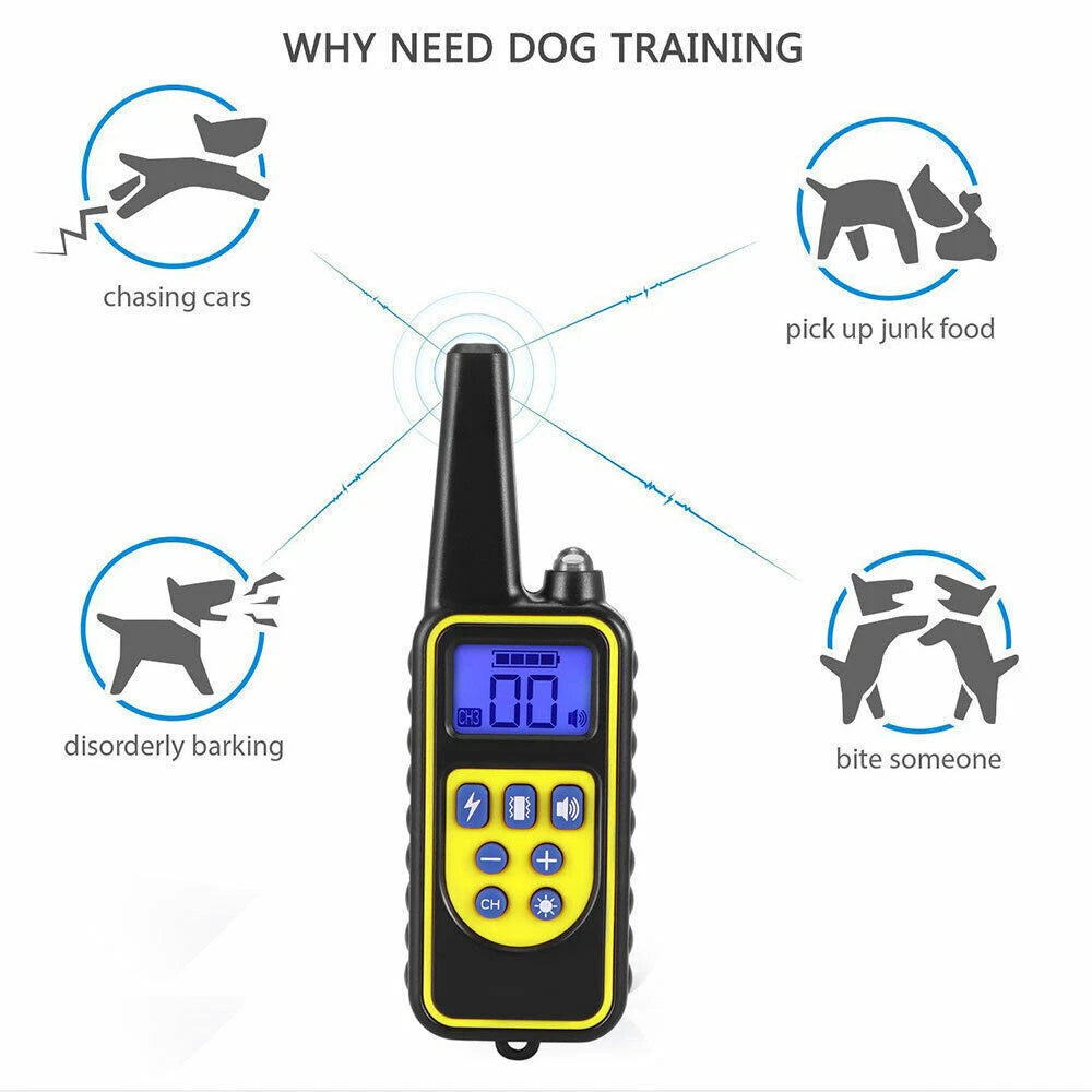 3000ft Dog Training Electric Shock Training Collar Dogs Vibration Sound E-Shock