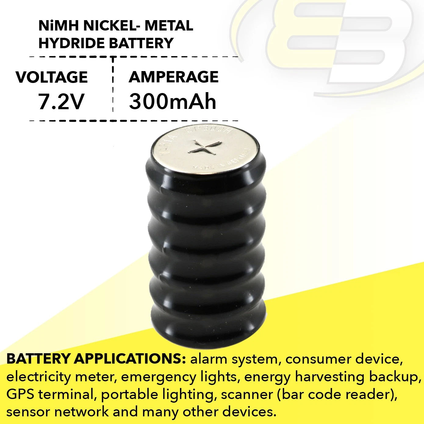 2x 6/CP300H 7.2V 300mAh NiMH Battery For MBU, GPS-Tracker, Meter, Server Battery