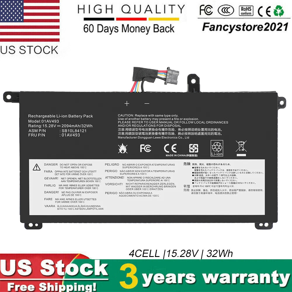 00UR891 00UR892 01AV493 Battery For Lenovo ThinkPad T570 T580 P51S P52S 00UR890