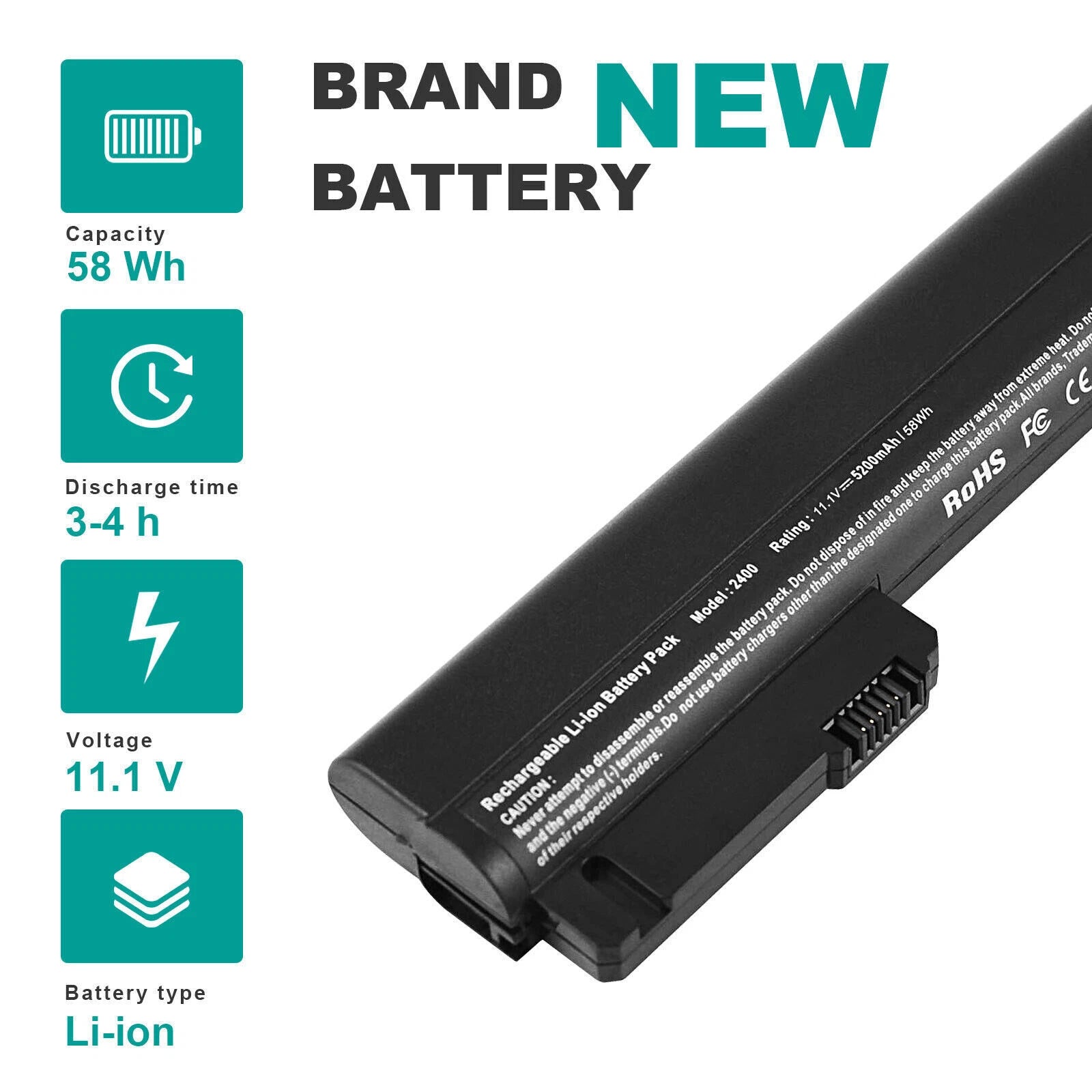 6 Cell Battery for HP EliteBook 2530p 2540p nc2400 nc2410 2510p 463308-122