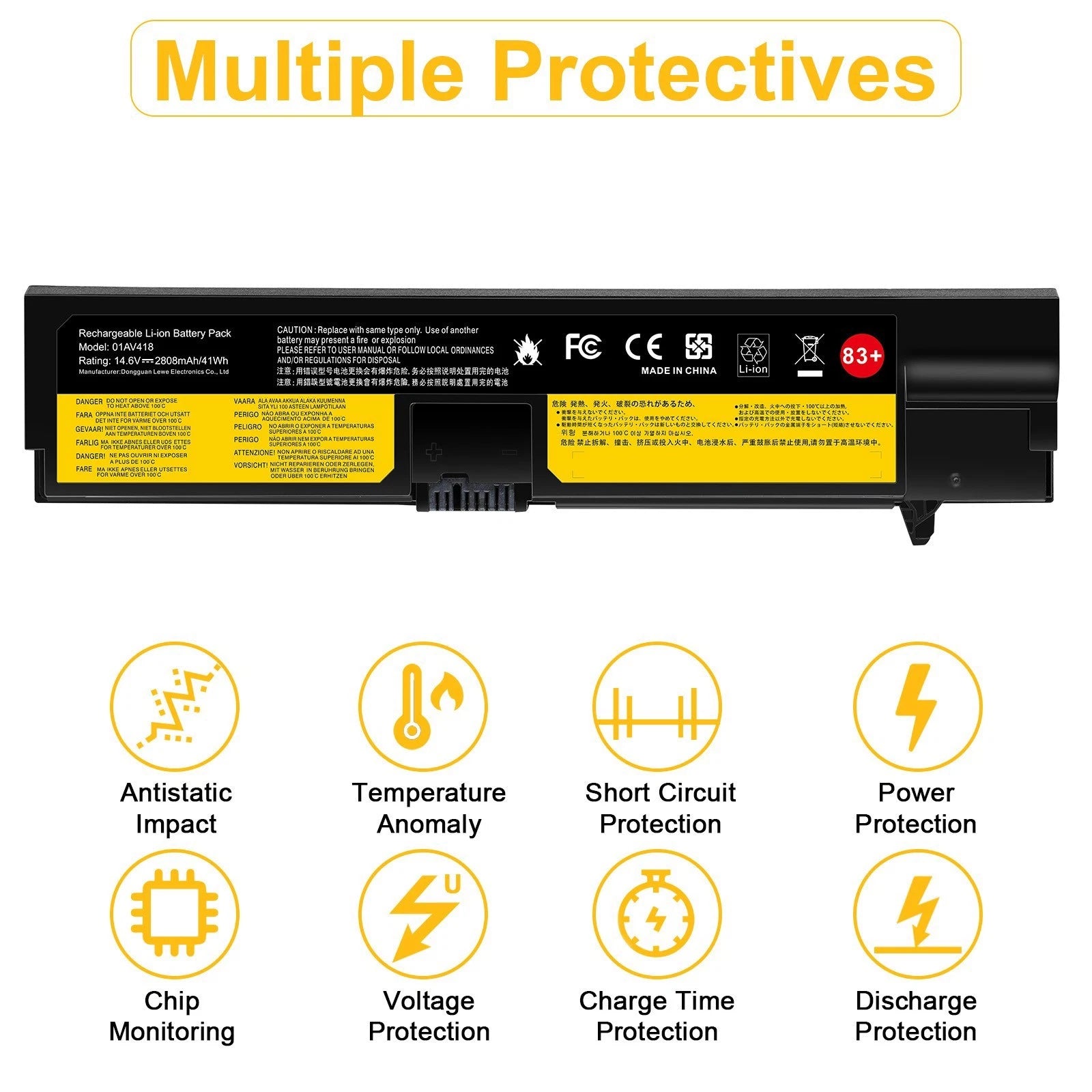 New 01AV418 Battery For Lenovo Thinkpad 01av416 01av417 E570 E570c E575 83+ 41Wh