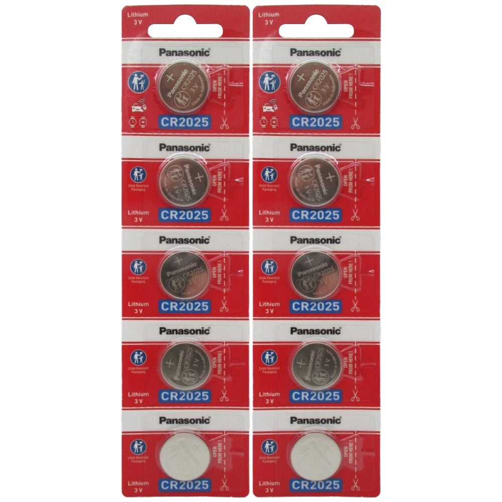 10 x Fresh PANASONIC CR 2025 CR2025 ECR2025 LITHIUM COIN CELL Battery