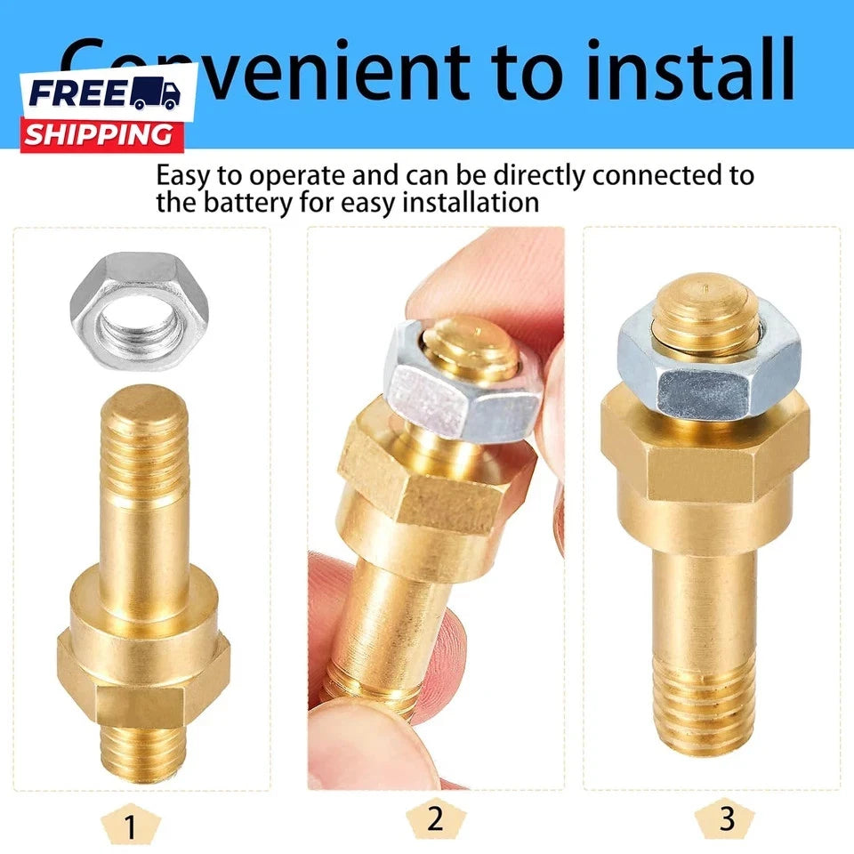 Long Stud Side Post Battery Terminal Bolt Compatible with GM and Other Accessori