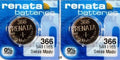 366 RENATA SR1116SW (2 piece) 366 SR1116S WATCH BATTERIES New Authorized Seller