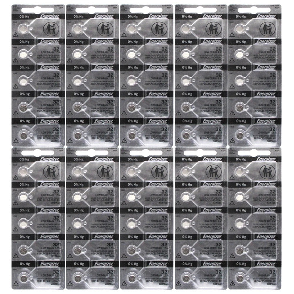 50x 321 Energizer Watch Batteries SR616SW Battery Cell (5 Batteries Per Pack)