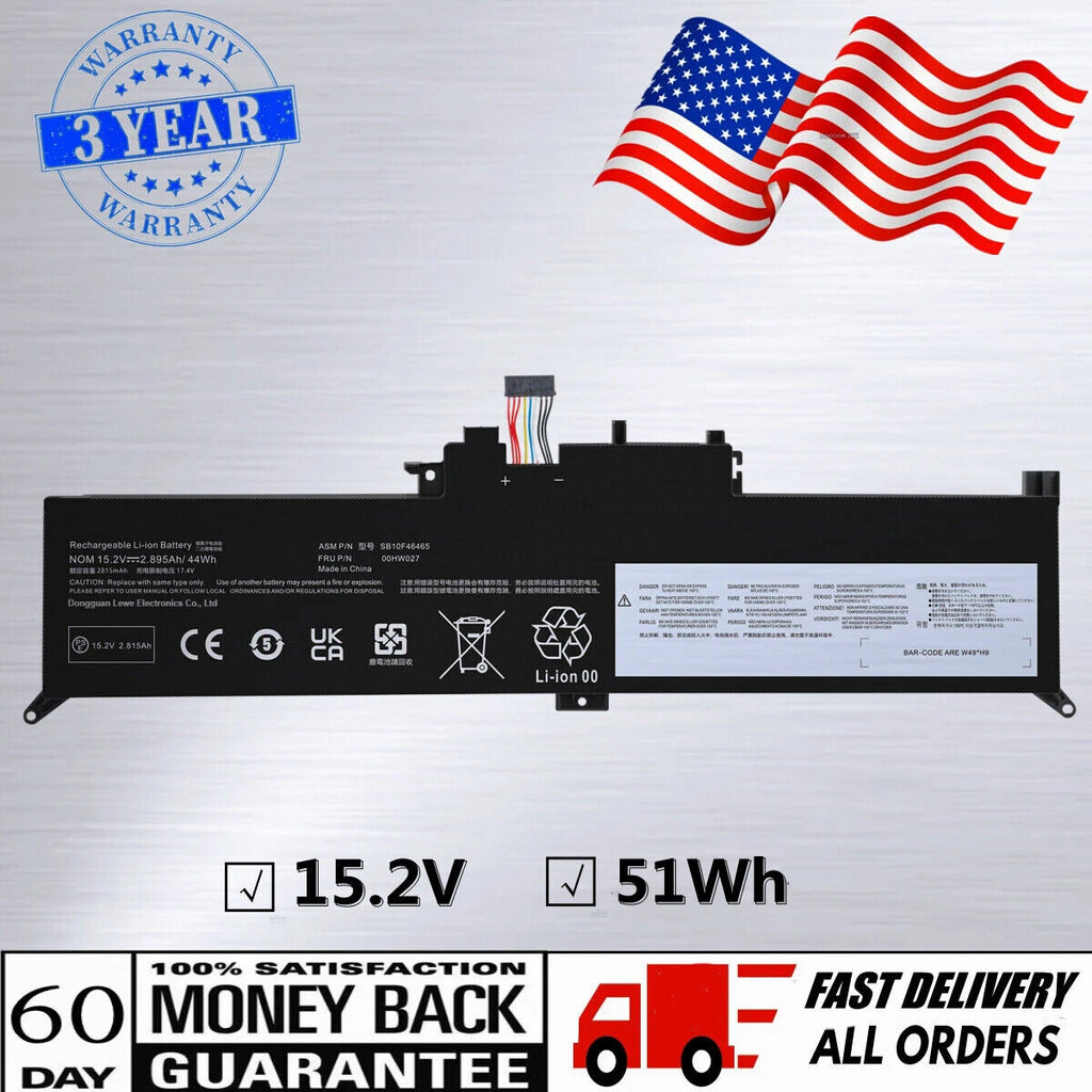 01AV433 01AV432 Battery for Lenovo ThinkPad X380 Yoga 260 370 X380 00HW027 51Wh