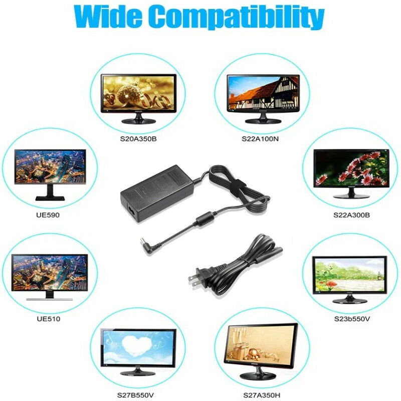 AC Adapter For Samsung SyncMaster P2770FH LCD Gaming Monitor Power Supply Cord