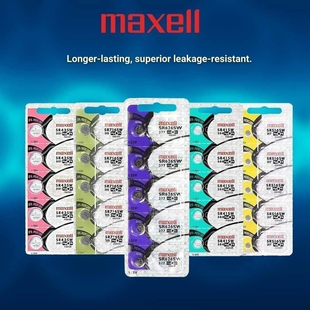 Maxell SR626SW 377 Silver Oxide Watch Battery Bundle of 20
