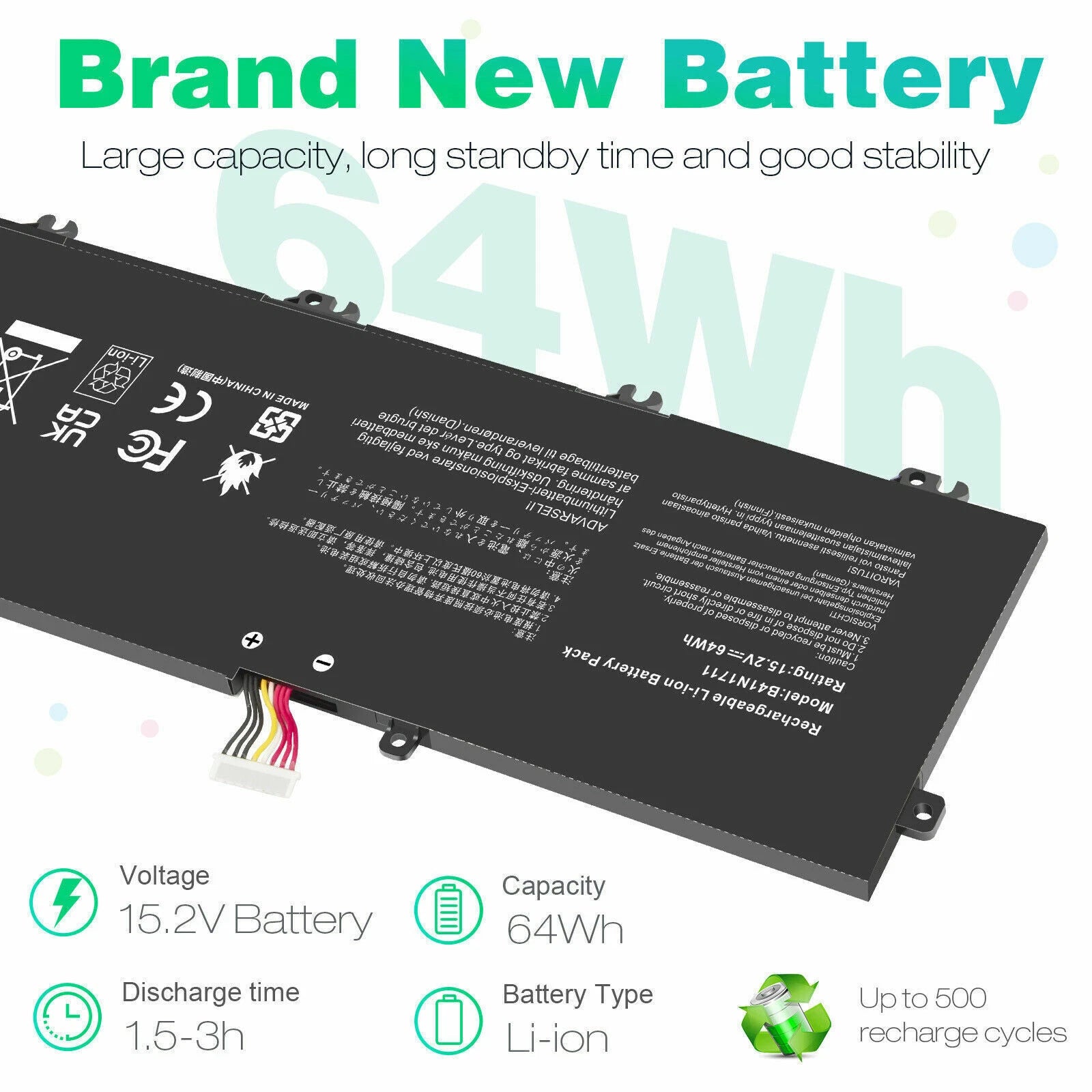 B41N1711 Battery for Asus FX503VM FX63VD ROG Strix GL503VM GL703VD ZX63V B41Bn95