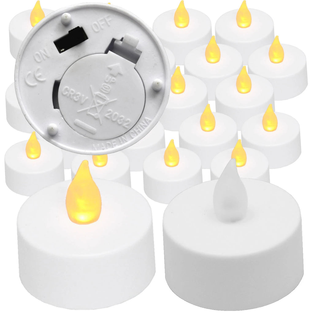 20 pcs AMBER Led Tea Light Flameless Battery Candles Wedding Party Romantic