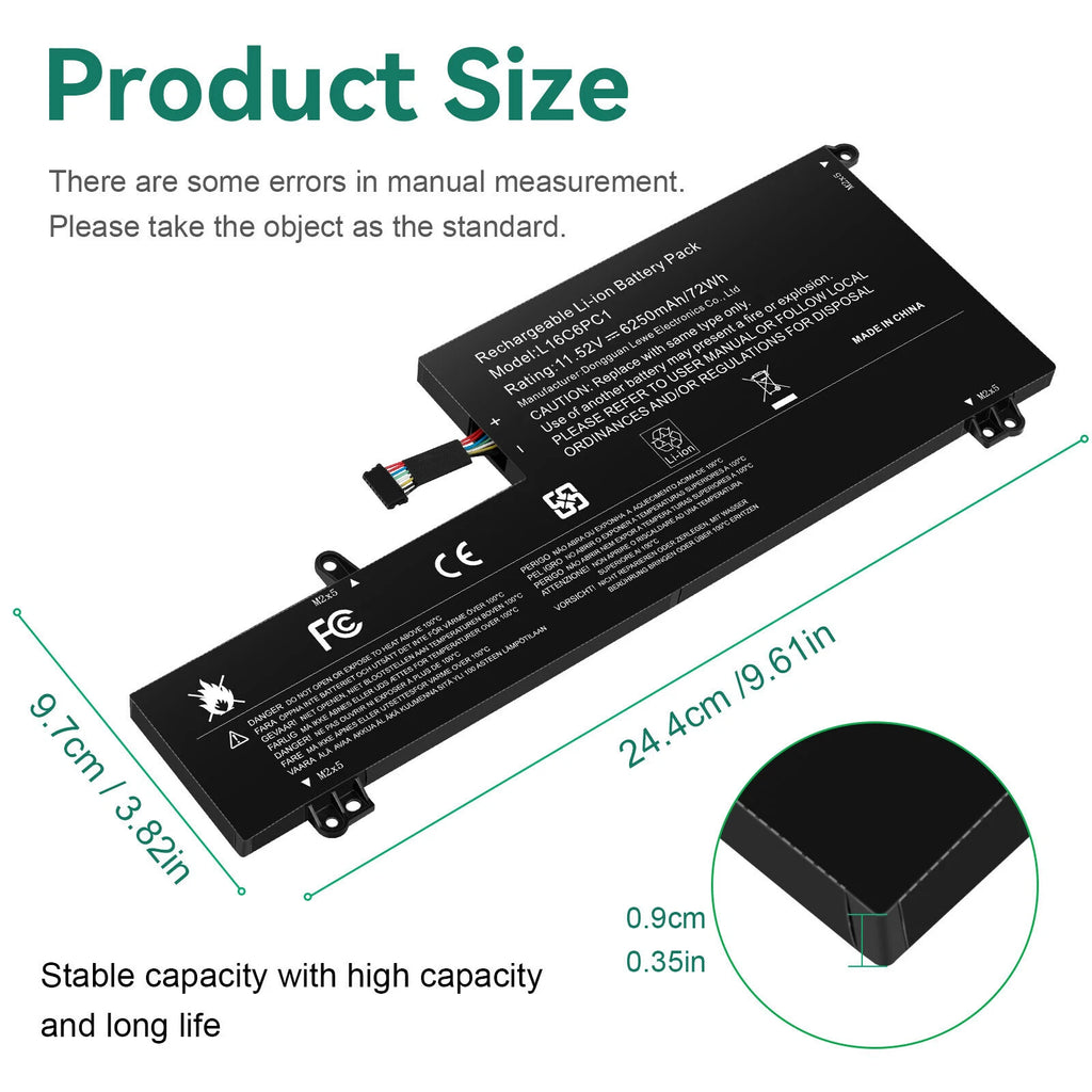 L16C6PC1 Laptop Battery for Lenovo Yoga 720-15Ikb Series L16M6PC1 L16L6PC1 72Wh