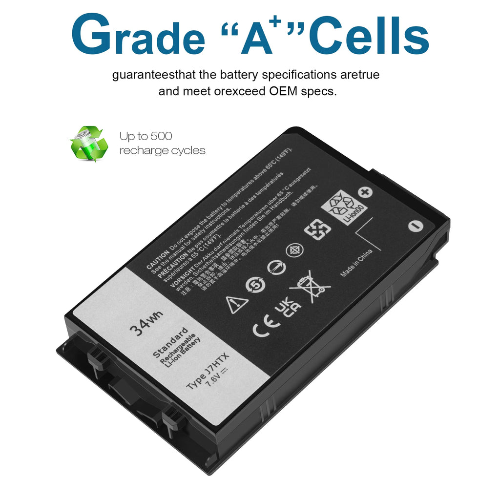 J7HTX Battery For Dell Latitude 7202 7212 Rugged Extreme Tablet 2JT70 7XNTR 34Wh