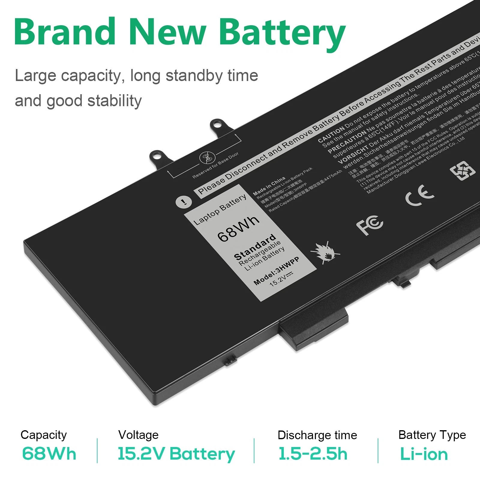 ?4GVMP 3HWPP Battery For Dell Latitude 5400 5401 5500 5501 5510 Precision 3540