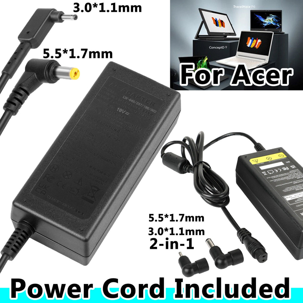 45W 65W For Acer Series Laptop AC Adapter Charger Computer Monitor Power Supply