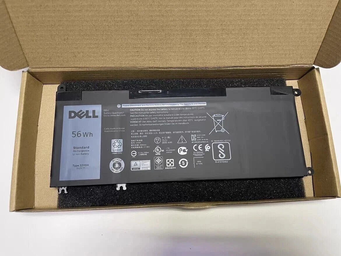 Genuin 33YDH Battery For Latitude 3380 3480 3490 3580 3590 Inspiron 7577 7586